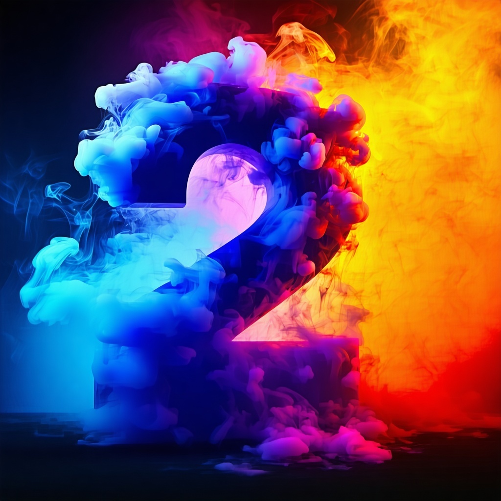 Create an image that showcases a large eyecatching numeral 2 occupying the center of the canvas designed in a striking modern font that exudes confidence and energy The number should be infused with a glossy finish reflecting light to enhance its pro