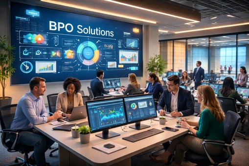Envision a sleek modern office space bustling with activity where diverse professionals collaborate seamlessly around hightech workstations The scene